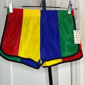 Forever 21 Red and Yellow Athletic Shorts Retro Style